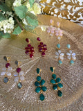 Pendientes con piedras Madrid Granate - Mestiza Joyas