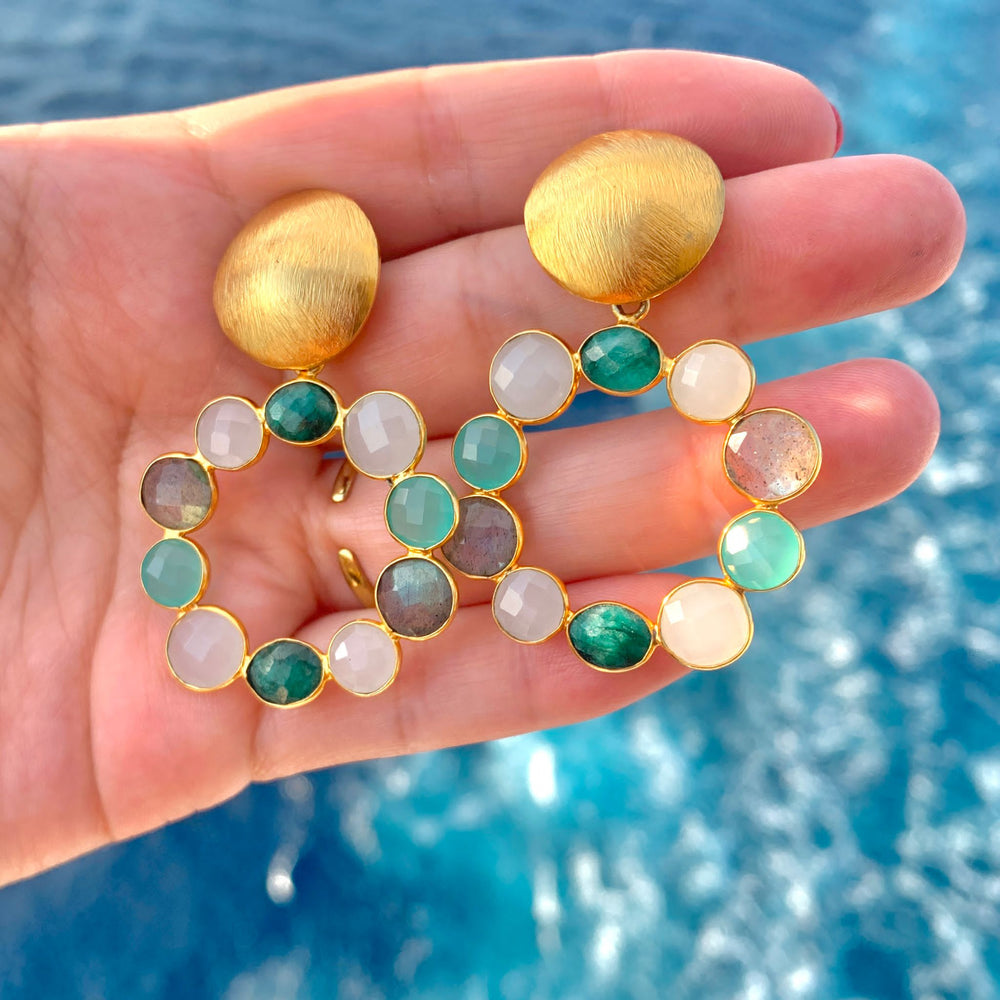 Pendientes con piedras Martina Multicolor 1 - Mestiza Joyas