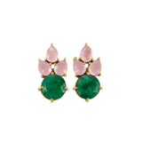 Pendientes con piedras Mier Rosa y Verde - Mestiza Joyas