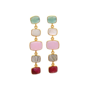 Pendientes con piedras Tui Multicolor - Mestiza Joyas