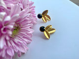 Pendientes con piedras Vega Negro - Mestiza Joyas