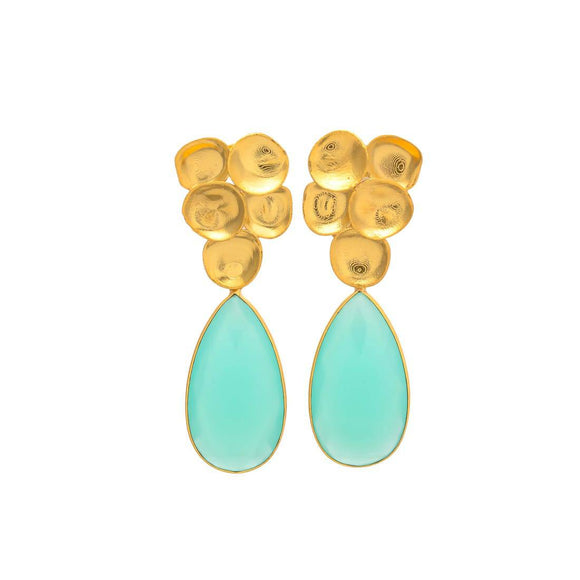 Pendientes con piedras Volcano Aguamarina - Mestiza Joyas