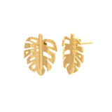Pendientes dorados Hojita - Mestiza Joyas