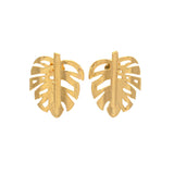 Pendientes dorados Hojita - Mestiza Joyas