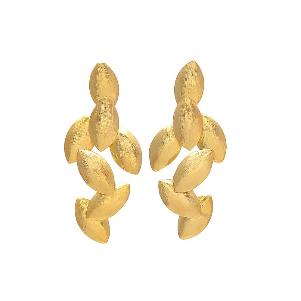 Pendientes dorados Leaves - Mestiza Joyas