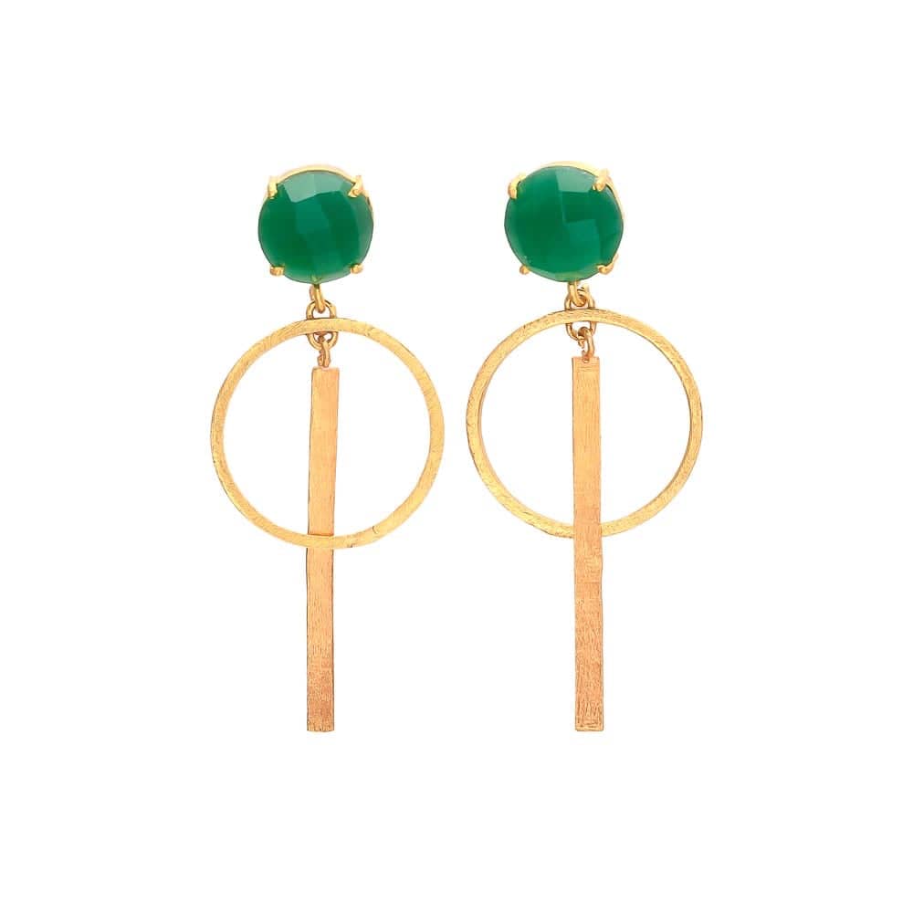 Pendientes piedras Canela Verde - Mestiza Joyas