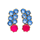 Pendientes piedras Fugaz Azul y Fucsia - Mestiza Joyas