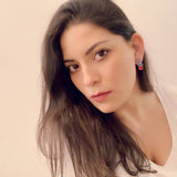 Pendientes piedras Fugaz Rosa y Aguamarina - Mestiza Joyas