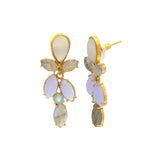 Pendientes piedras Lavanda Labradorita, Lila y Aguamarina - Mestiza Joyas