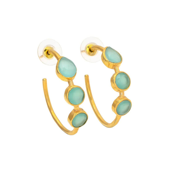 Pendientes piedras Mónaco Aguamarina - Mestiza Joyas