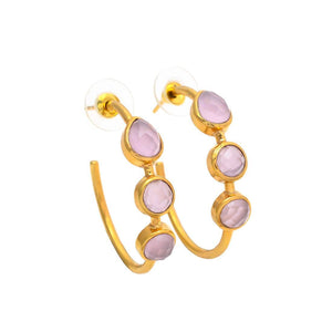 Pendientes piedras Mónaco Rosa - Mestiza Joyas