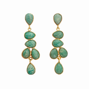 Pendientes piedras Narciso Amazonita - Mestiza Joyas