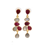 Pendientes piedras Narciso Granate y Labradorita - Mestiza Joyas