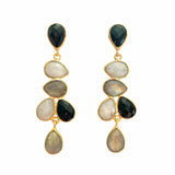 Pendientes piedras Narciso Negro, Luna y Labradorita - Mestiza Joyas