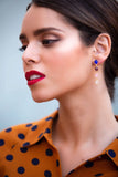 Pendientes piedras París Verde, Aguamarina, Labradorita y Blanco - Mestiza Joyas