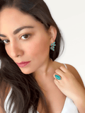 Pendientes piedras Sofía Aguamarina - Mestiza Joyas