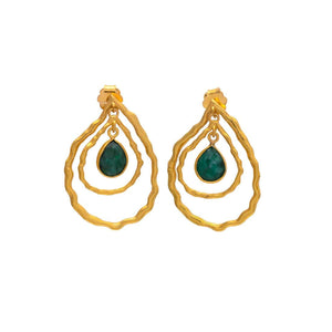 Pendientes piedras Splitz Verde - Mestiza Joyas