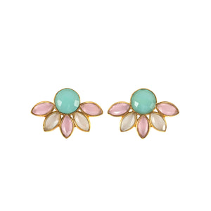 Pendientes piedras Sunshine Aguamarina, Rosa y Blanco - Mestiza Joyas