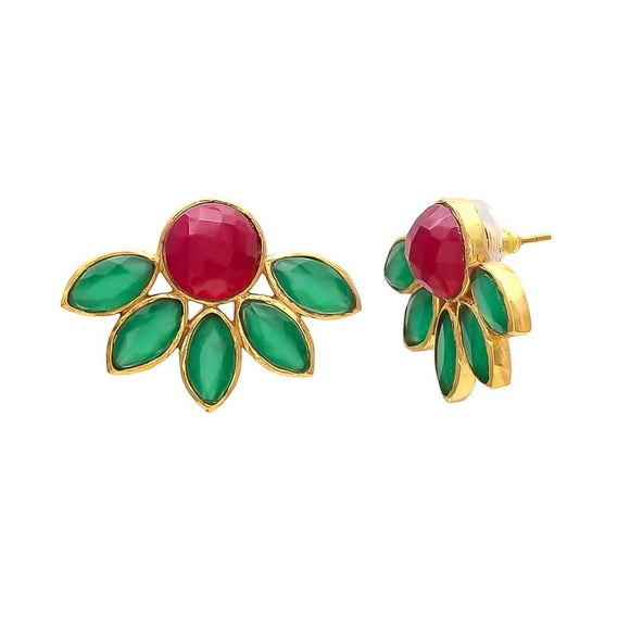 Pendientes piedras Sunshine Fucsia y Verde - Mestiza Joyas