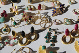 Anillo con piedras Allegra Granate y Blanco