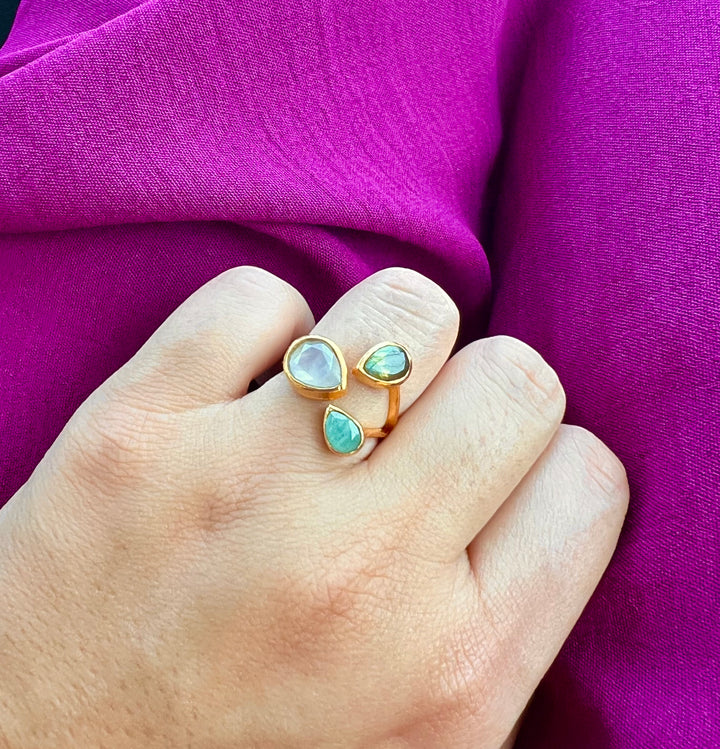 anillo con piedras naturales disponible en varias combinaciones. ¡Compra tu anillo al mejor precio!