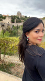 Pendientes con piedras Hortensia Amazonita, Labradorita y Granate - Mestiza Joyas
