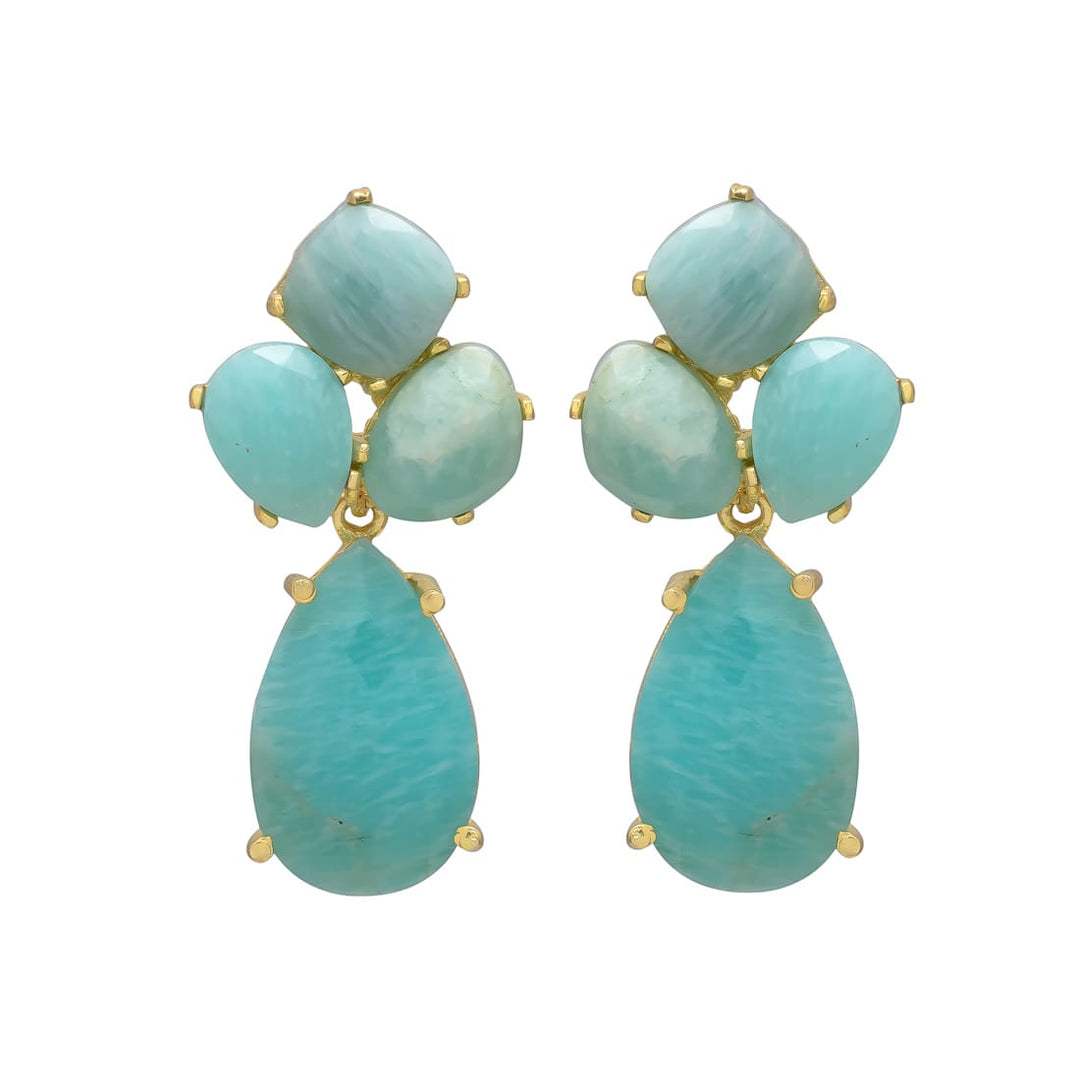 Inle Ruby and Amazonite stone earrings