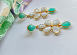 Pendientes con piedras Madrid Amazonita Y Piedra Luna - Mestiza Joyas