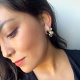Pendientes piedras Sofía Negro, Labradorita y Luna - Mestiza Joyas