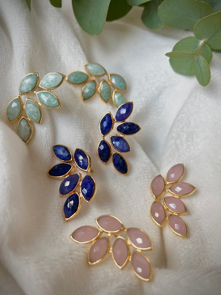 Boucles d'oreilles en pierre Sofia Emeraude