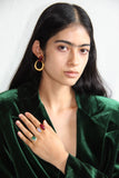 Bague avec des pierres de goutte de lilas