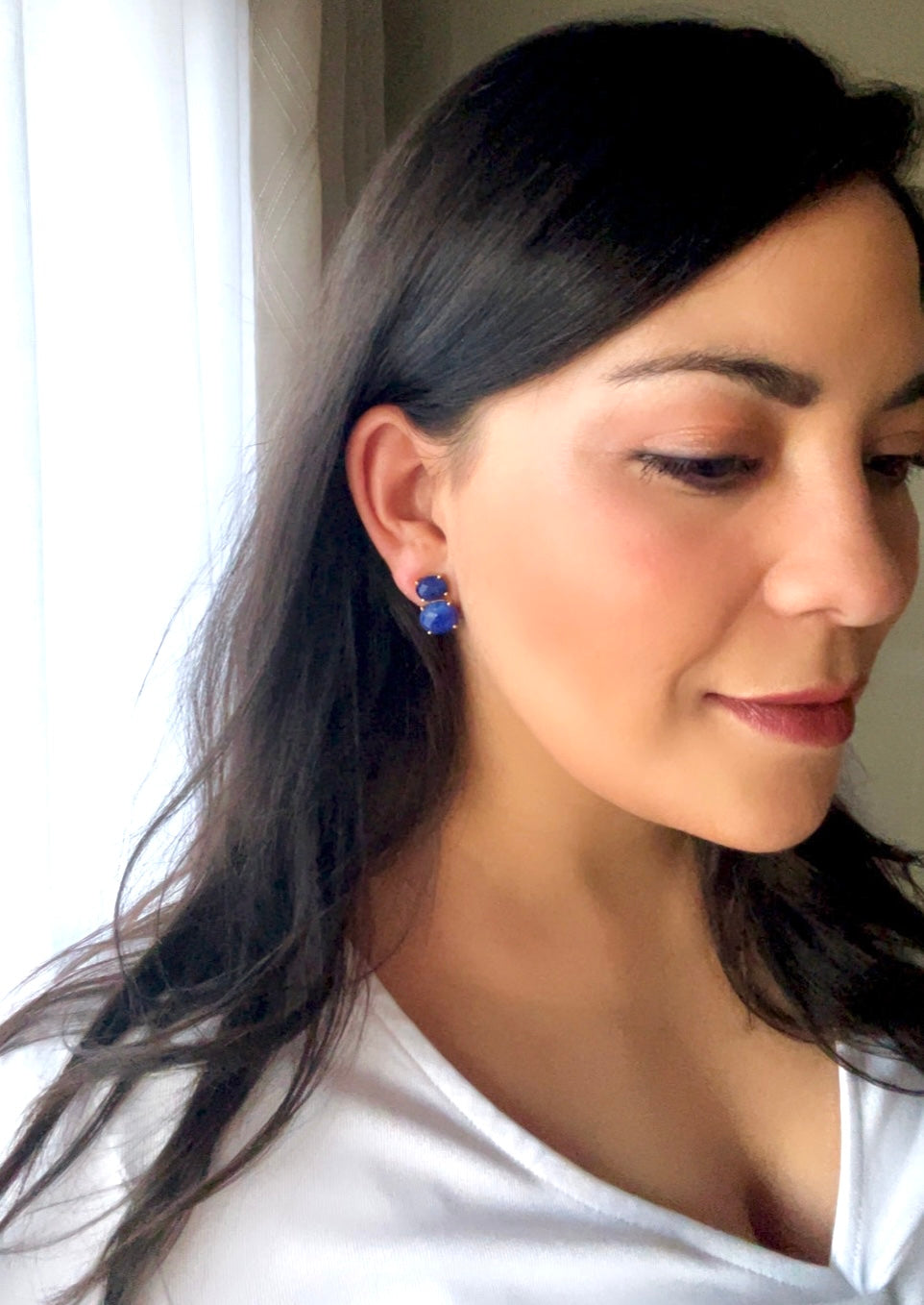 Earrings with Blue Velero stones