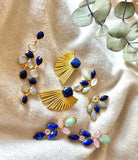 Pendientes piedras Narciso Azul y Luna - Mestiza Joyas