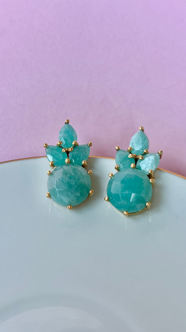 Earrings with Mier Amazonite stones