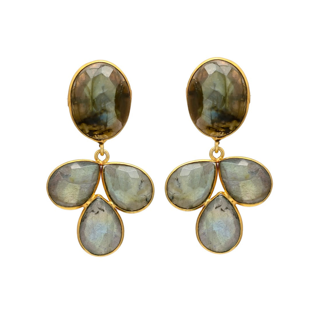 Garnet and Green Dubai stone earrings
