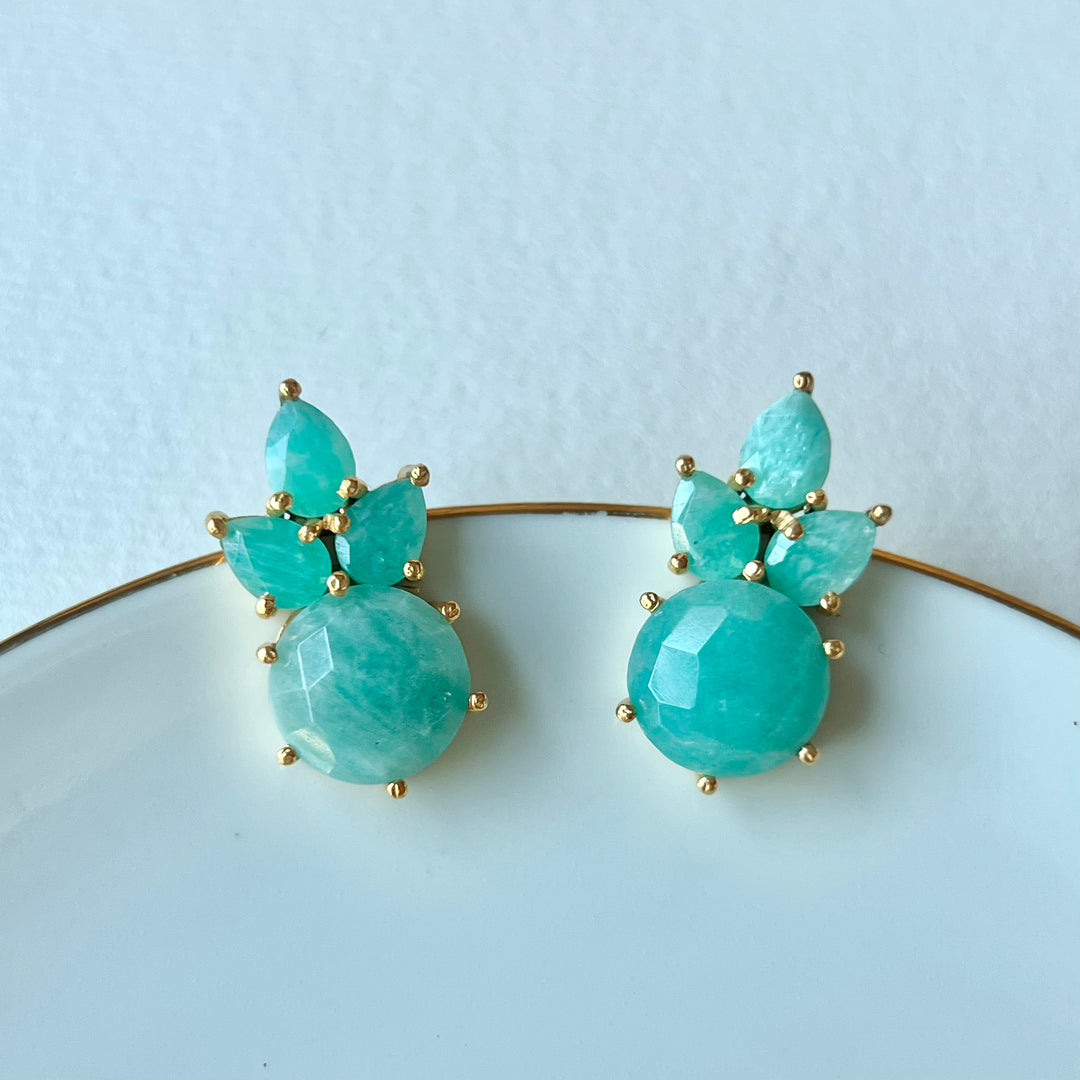 Earrings with Mier Amazonite stones