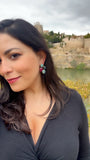 Pendientes con piedras Hortensia Amazonita, Labradorita y Granate - Mestiza Joyas