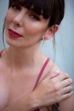 Pendientes Tulipán Labradorita, Rosa y Blanco - Mestiza Joyas